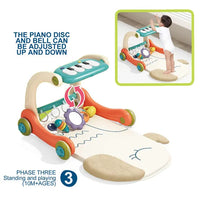 Étagère de fitness multi-étages trotteur jouet multifonction musique piano tapis bébé trotteur 4 en 1

