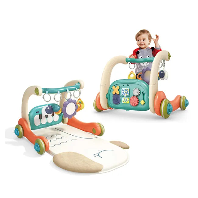 Étagère de fitness multi-étages trotteur jouet multifonction musique piano tapis bébé trotteur 4 en 1