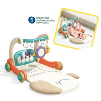 Étagère de fitness multi-étages trotteur jouet multifonction musique piano tapis bébé trotteur 4 en 1
