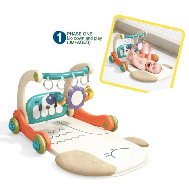 Étagère de fitness multi-étages trotteur jouet multifonction musique piano tapis bébé trotteur 4 en 1