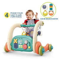 Étagère de fitness multi-étages trotteur jouet multifonction musique piano tapis bébé trotteur 4 en 1
