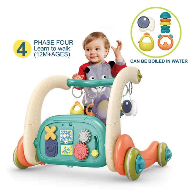 Étagère de fitness multi-étages trotteur jouet multifonction musique piano tapis bébé trotteur 4 en 1