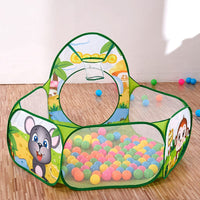 Tente enfant avec tunnel, piscine à balles et sac de rangement + des balles colorés
