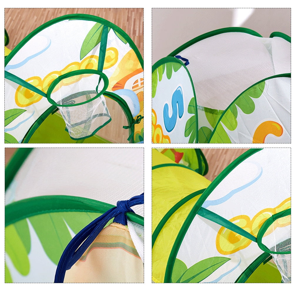 Tente enfant avec tunnel, piscine à balles et sac de rangement + des balles colorés