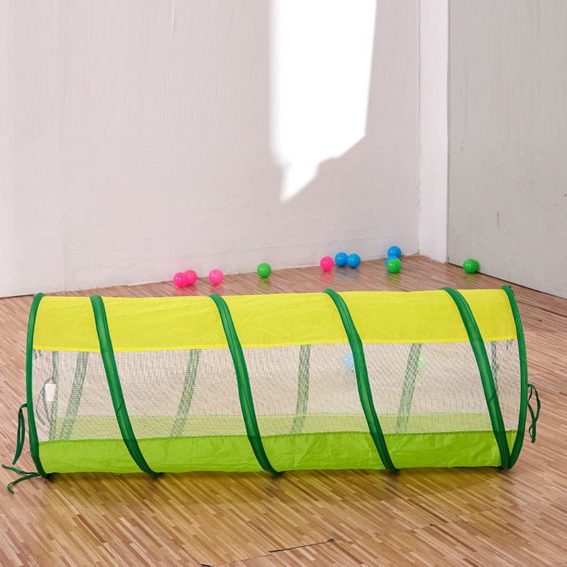 Tente enfant avec tunnel, piscine à balles et sac de rangement + des balles colorés
