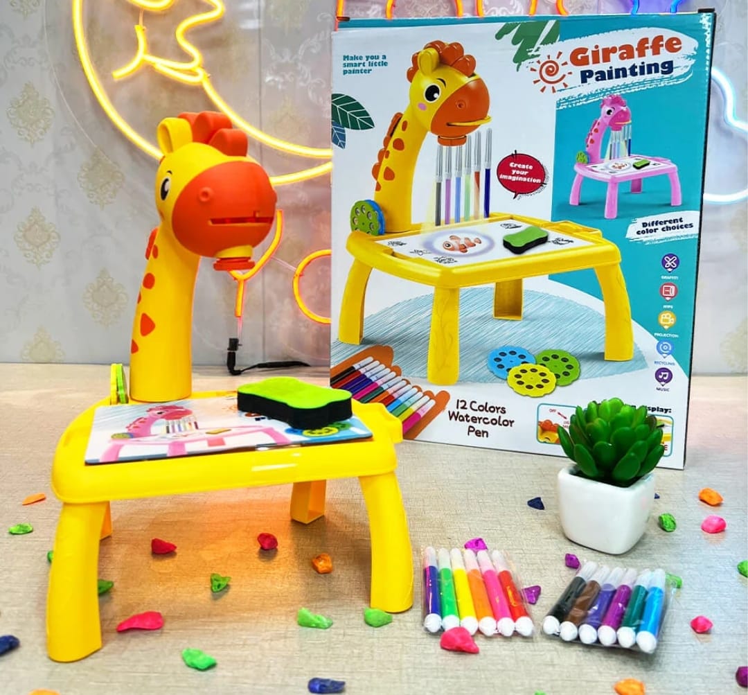 Table de peinture à projecteur intelligent style girafe.