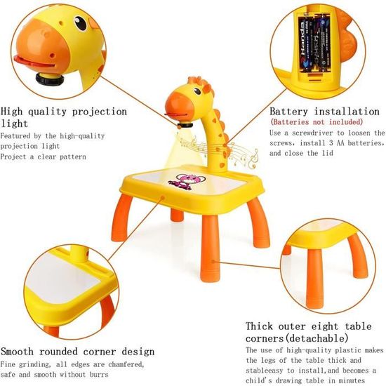 Table de peinture à projecteur intelligent style girafe.