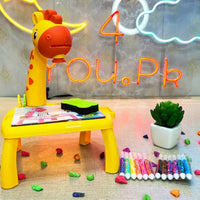 Table de peinture à projecteur intelligent style girafe.
