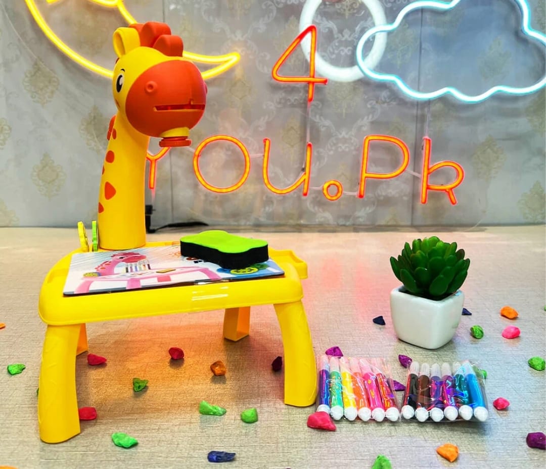 Table de peinture à projecteur intelligent style girafe.