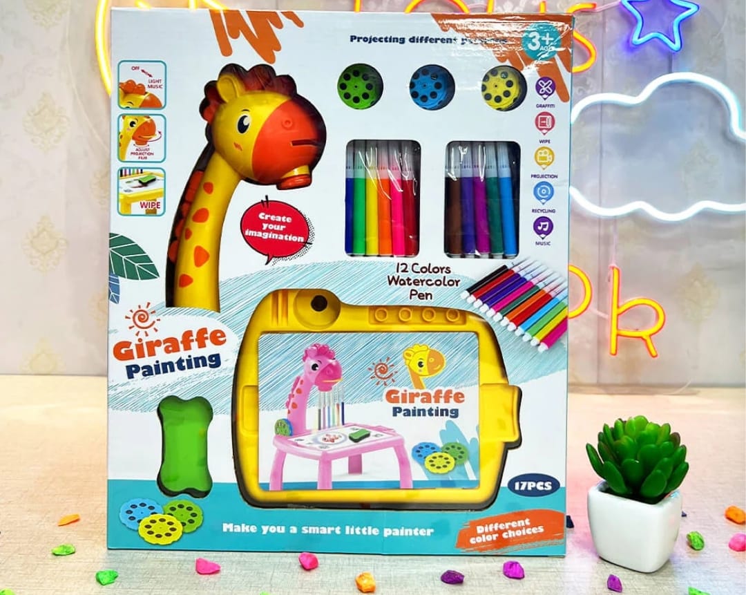 Table de peinture à projecteur intelligent style girafe.
