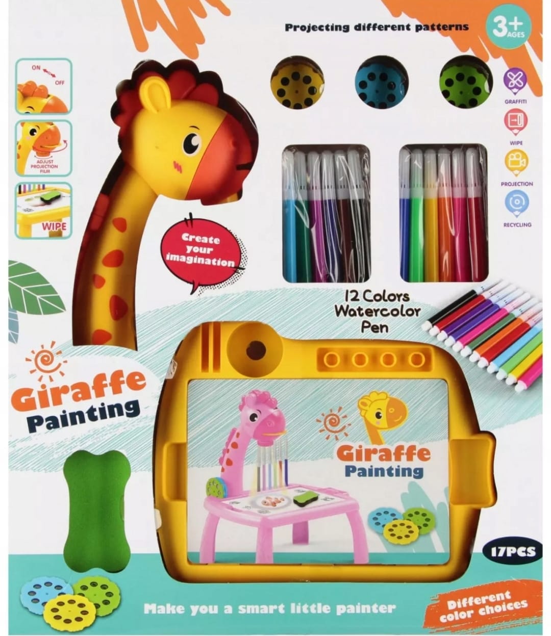 Table de peinture à projecteur intelligent style girafe.