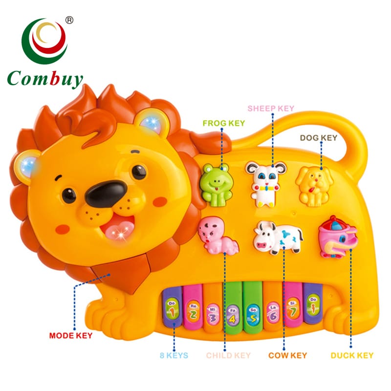 Jouet musical pour bébé Organeta Piano Lion avec lumières