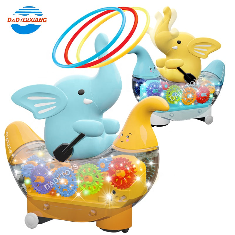 Bateau éléphant avec lumière et musique pour enfants