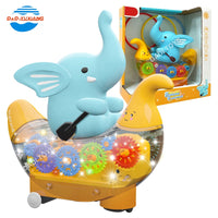 Bateau éléphant avec lumière et musique pour enfants
