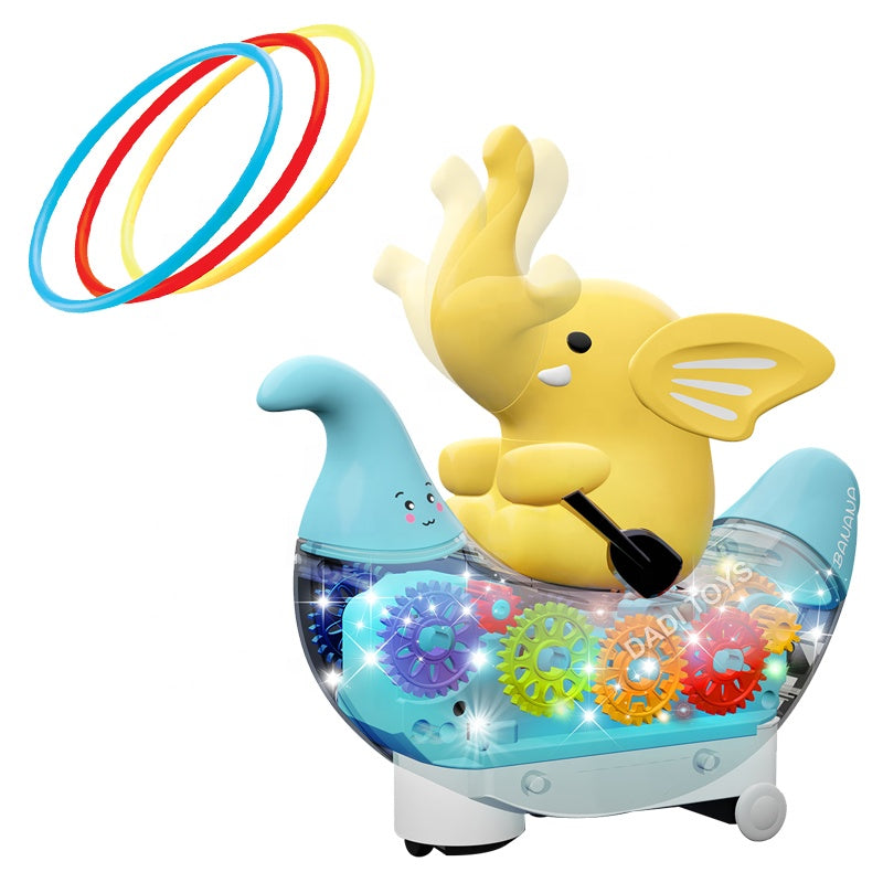 Bateau éléphant avec lumière et musique pour enfants