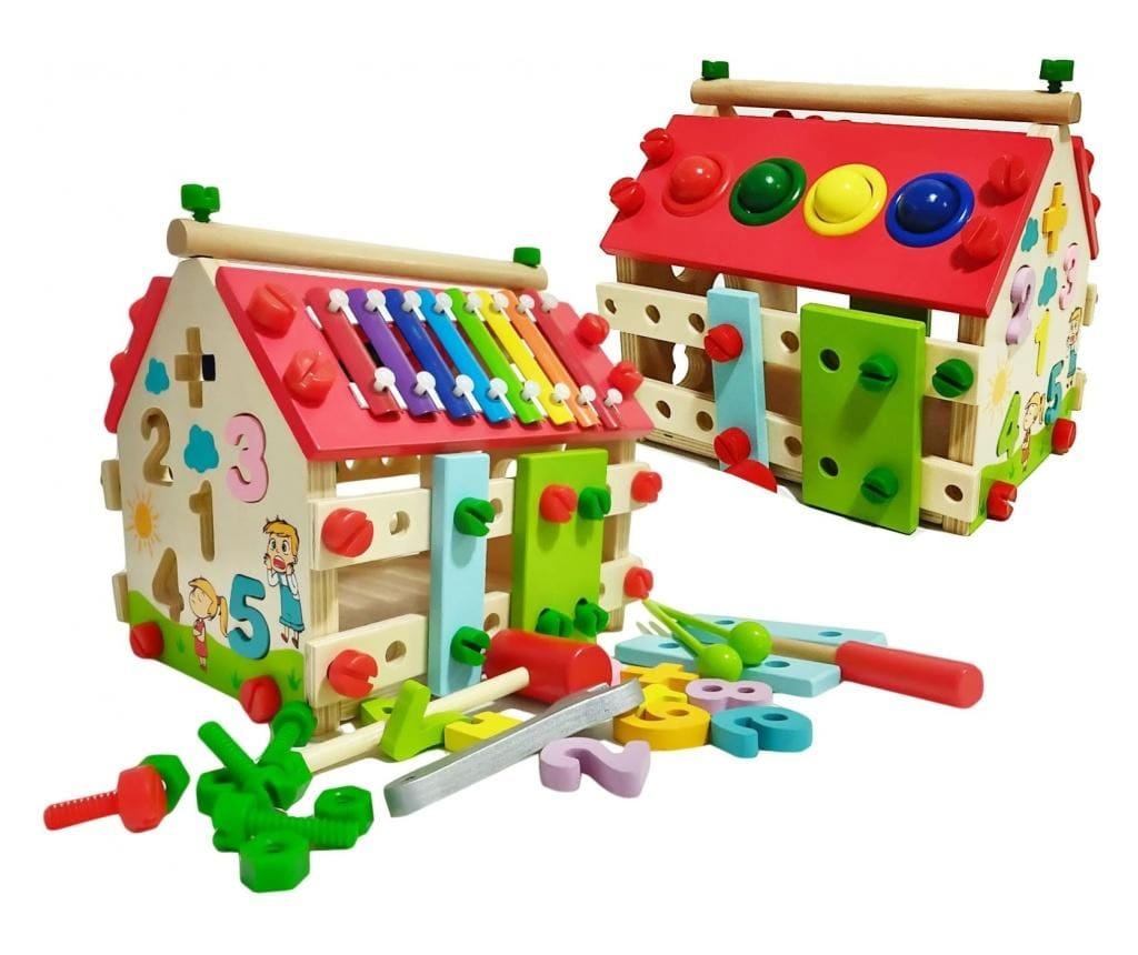 Maison en bois multifonctionnelle 6 en 1 couleur