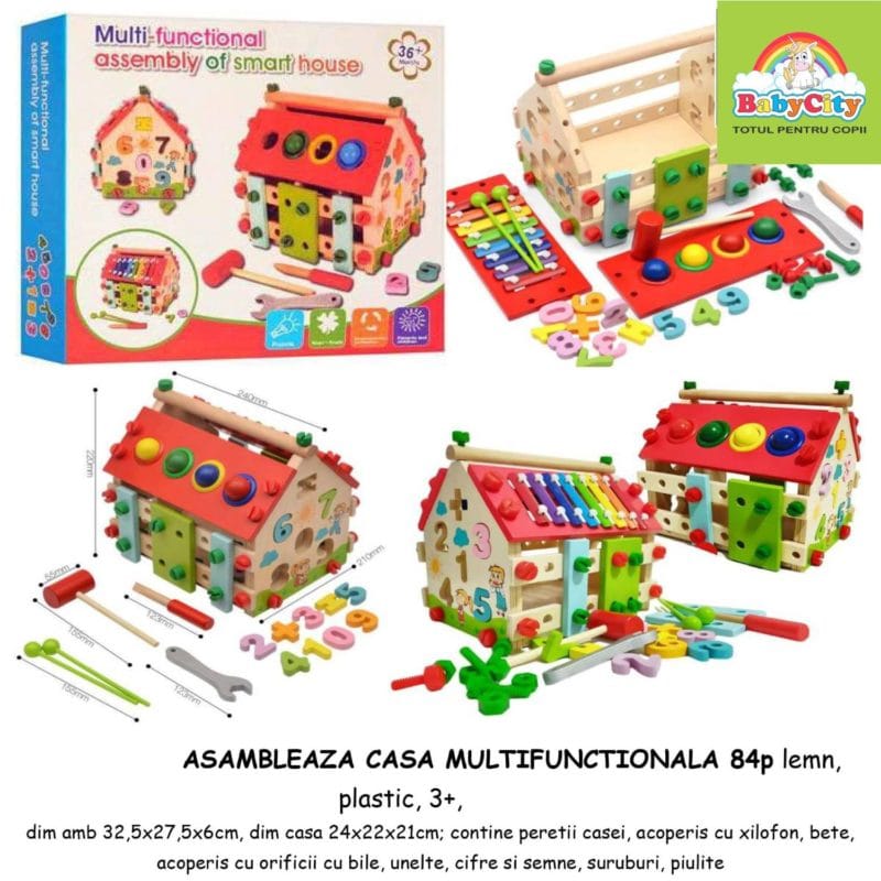 Maison en bois multifonctionnelle 6 en 1 couleur