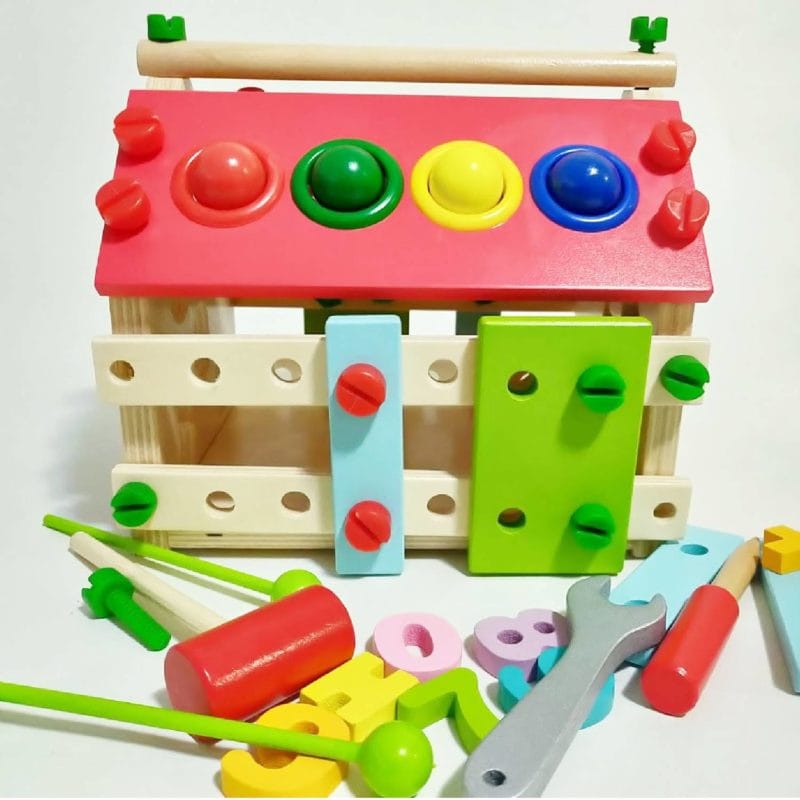 Maison en bois multifonctionnelle 6 en 1 couleur