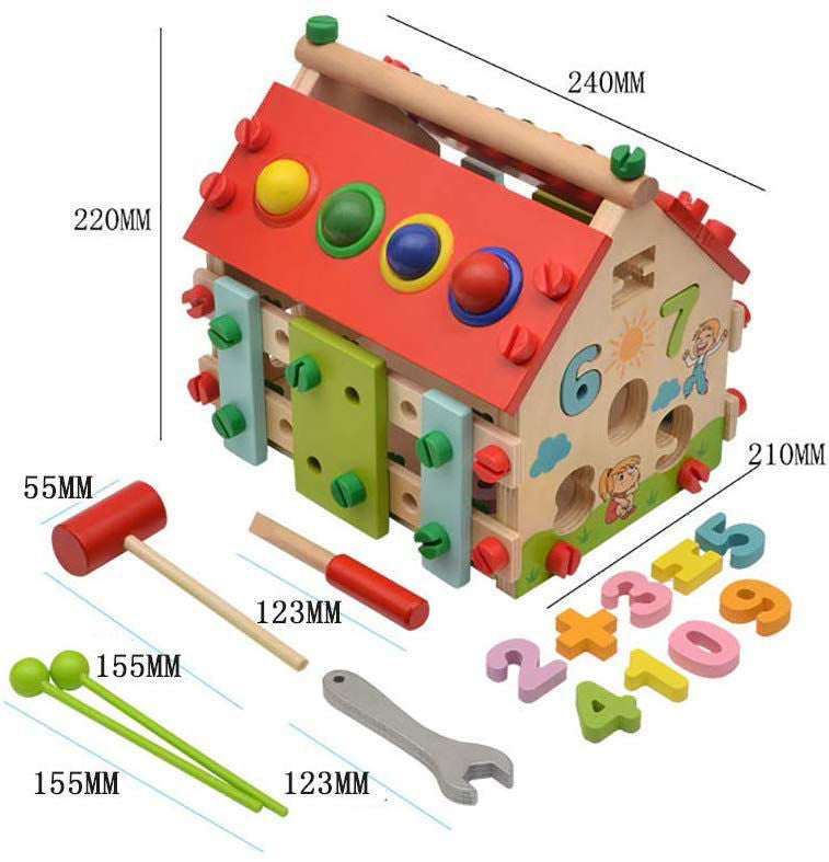 Maison en bois multifonctionnelle 6 en 1 couleur
