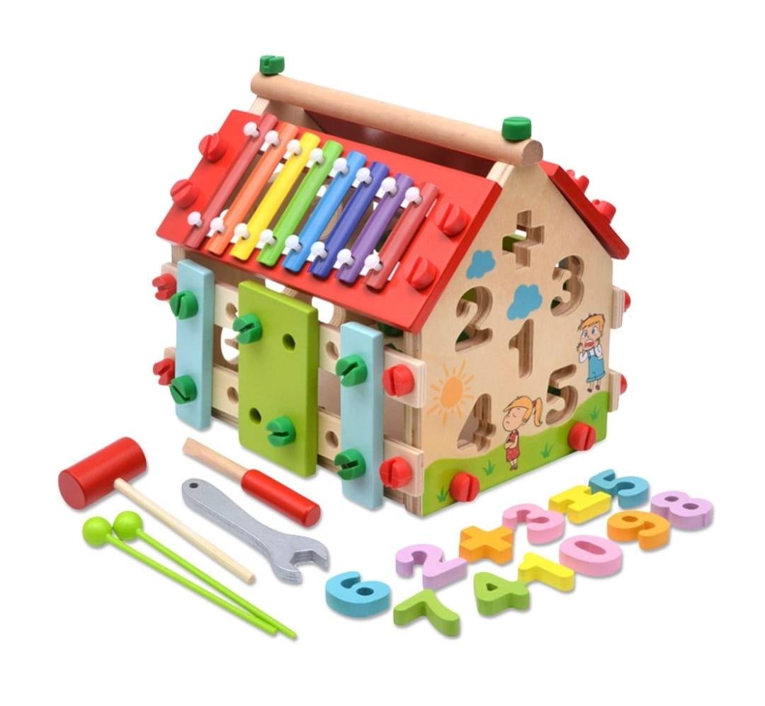 Maison en bois multifonctionnelle 6 en 1 couleur